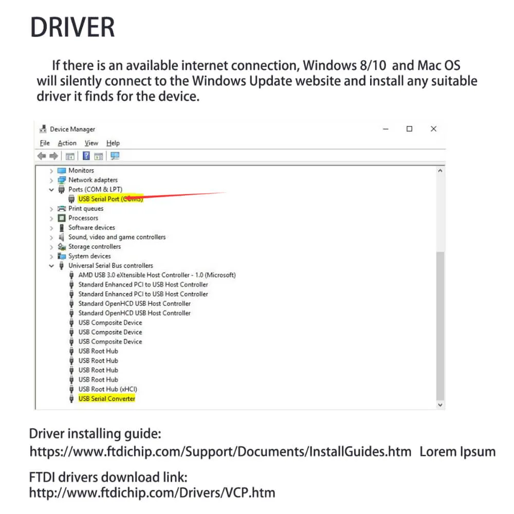 RS232 to dB 9-Pin Male Cable Adapter Converter Supports Win 7 8 10 PRO System and Various Serial Devices