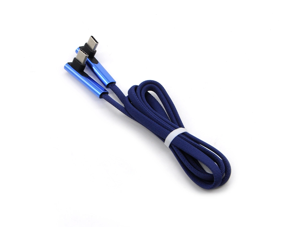 Nylon Double 90 Degree Angle USB 3.0 3.1 Type C Cable USB C to C Quick Charge Connect Transmission Wire Cable