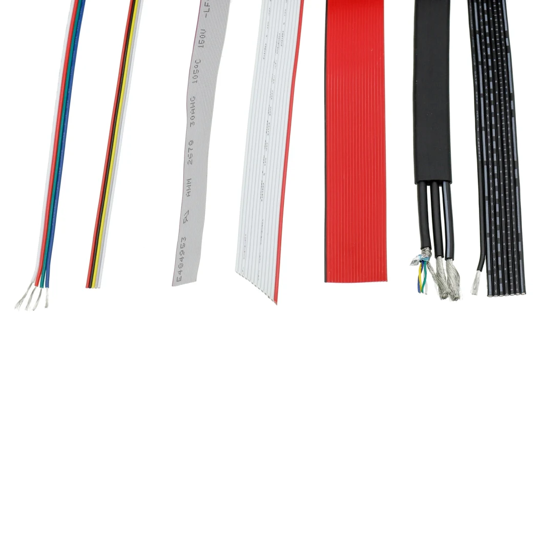 0.635mm 0.127mm Grey Red IDC Awm Electric Wire Flat Ribbon Cable with CCC