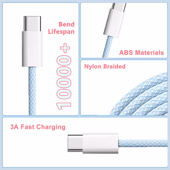 Заводская цена Цветной микро-плетеный USB-кабель USB 2.0 Кабель для передачи данных