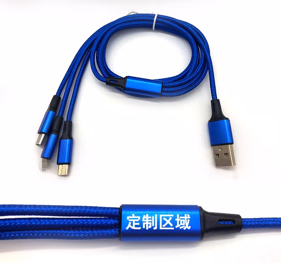 Нейлоновый плетеный 3 фута 6 футов 10 футов 3 в 1 USB 3.0 зарядный кабель Micro USB 8-контактный тип C кабель для быстрой зарядки данных для мобильного телефона