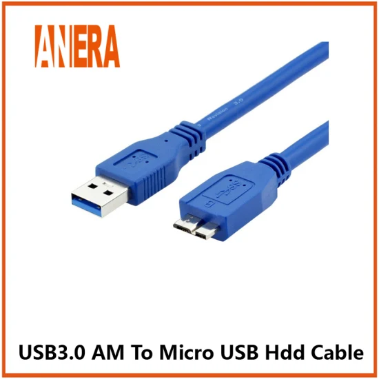 Высокоскоростной кабель для передачи данных Anera, 5 Гбит/с, USB 3.0, тип A, штекер Micro B, кабель драйвера жесткого диска, 0,5 м